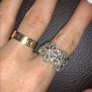 Floral Rhinestone Ring